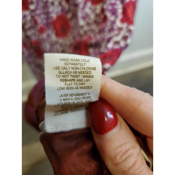 Free People Tunic Pearl Linen Blend sz S Multicolor Floral BOHO Top - Picture 7 of 7